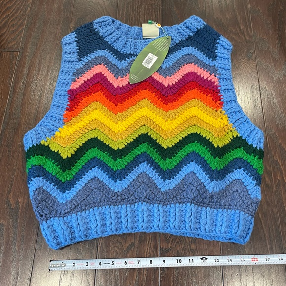 Farm Rio Rainbow Waves Crochet Knit Best Women Size X-Small NEW - Picture 7 of 13